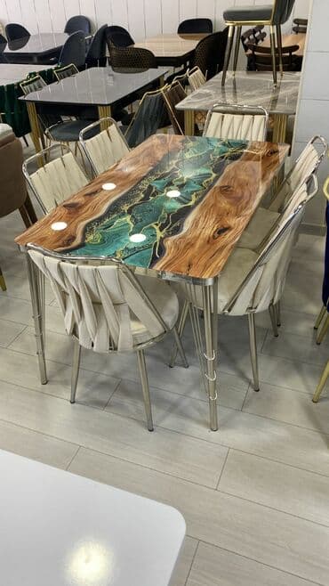 semra qab. qacaq instagram: Qonaq otağı üçün, Yeni, Açılmayan, Dördbucaq masa, 4 stul — 5