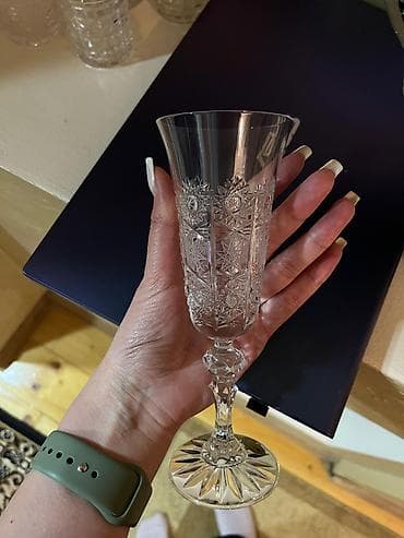 ucuz dikler: Qədəhlər, rəng - Ağ, Xrustal, Çexiya — 2