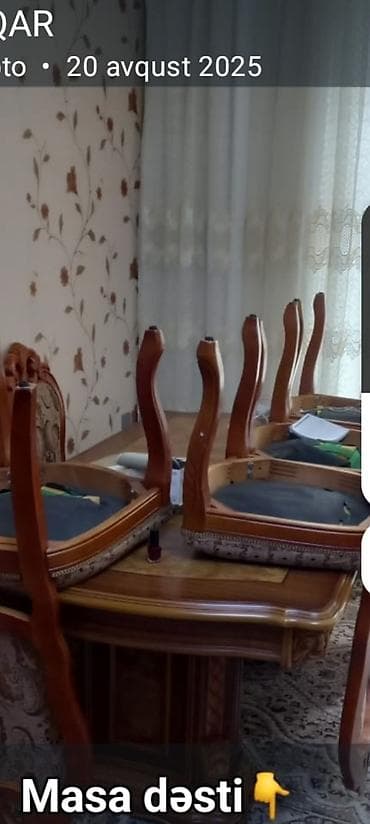 Klassik üslubda yemək otağı üçün masa dəsti - Dəst tərkibi: 1 ədəd