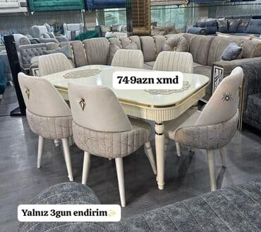 столы и стулья для бара: Qonaq otağı üçün, Yeni, 6 stul — 1