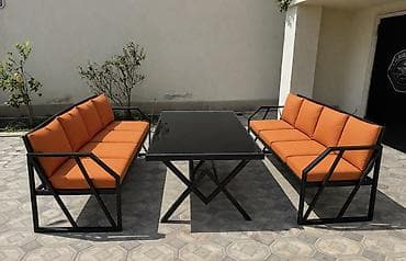 metbex mebelleri ve qiymetleri: Kafe/restoran və həyət məkanı üçün metal karkaslı oturacaq dəsti - — 1