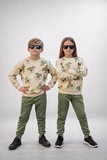 Dəstlər: Uşaq idman dəsti – sweatshirt + şalvar - Model: uniseks, 2 hissədən — 3