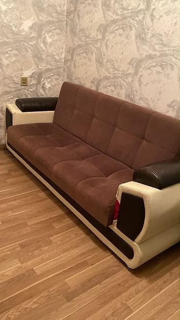 divanda: Qonaq otağı dəsti – divan və 2 kreslo - Rəng: qəhvəyi oturacaq və — 1