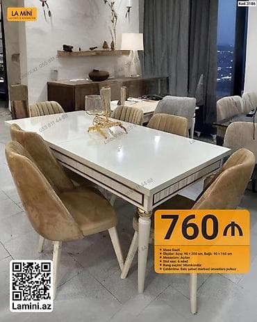 ag masa: Məhsul: Masa dəsti Xüsusiyyətlər: - Masa ölçüləri: açıq 90×200 sm — 1