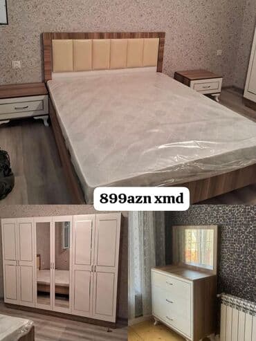 Yataq otağı dəsti Komplekt: - 1 ədəd iki nəfərlik çarpayı, yumşaq