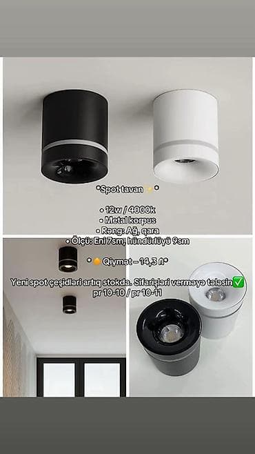 led isiglar: Məhsul: Spot çərçivələr və LED spotlar - Korpus: metal - Patron — 6