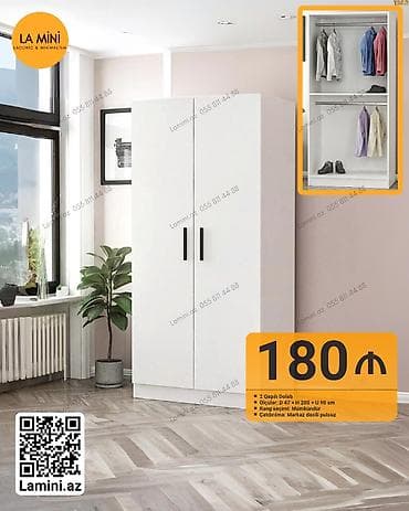 İki qapılı şkaf – La Mini - Ölçülər: 47 sm (dərinlik) x 200 sm — 1