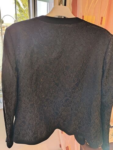 женские кардиганы большого размера: Qadın jaketi – GILDA, ölçü 44 - Rəng: qara - Model: düyməsiz, açıq — 4