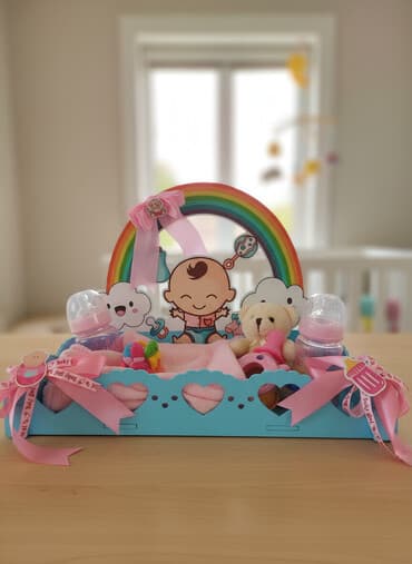 predo usaq bezi: Körpə üçün nəzərdə tutulmuş, rəngli və şirin bəzəklərlə işlənmiş — 1