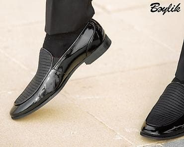 bemsa ayaqqabı: Böylik klassik kişi loaferi - Rəng: qara, parlaq (laklı) üst - Üst — 1