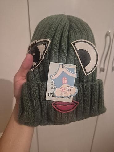 Baş geyimləri: Toxunma, trikotaj papaq, Yeni, rəng - Yaşıl, One size — 1