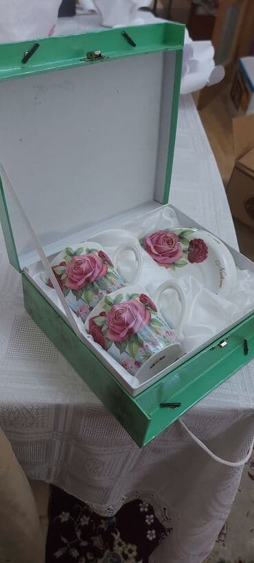 çaşqa nəlbəki: Çay dəsti, rəng - Ağ — 1