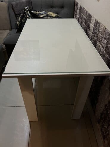 стол на кухню стеклянный: Кухонный стол, Новый, Нераскладной, Дерево, Квадратный стол — 1