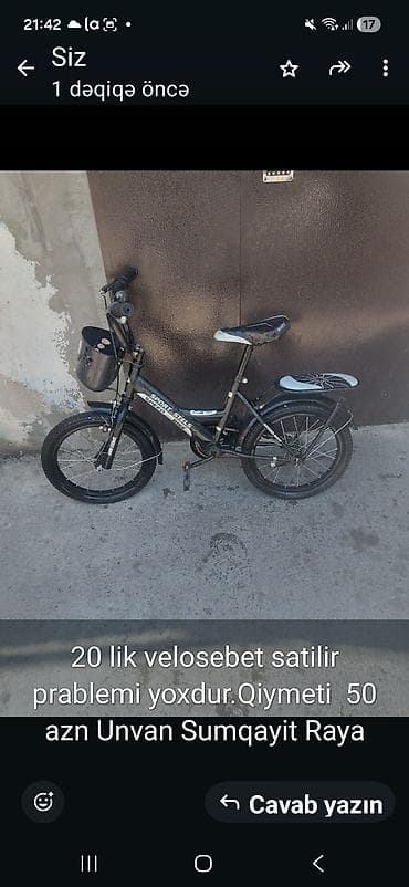 uşağ manej: İki təkərli Uşaq velosipedi Stels, 20" — 1