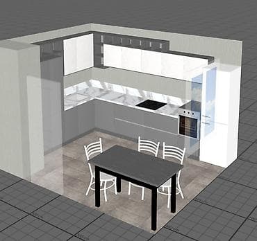 Mətbəx mebeli layihəsi – müasir minimal dizayn - Üst və alt