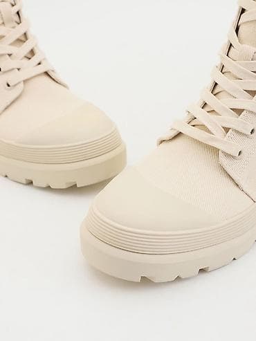 Ayaqqabılar: Pull&Bear uniseks batağı – krem/bej rəng - Model: Pull&Bear — 3