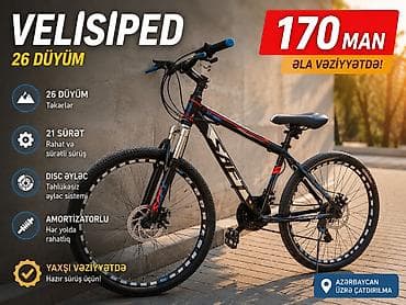 velosiped kross: Velosiped – 26 düym - Təkərlər: 26 düym - Sürət: 21 sürət (rahat və — 1
