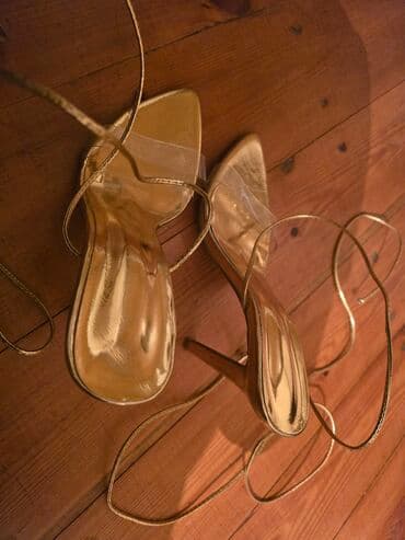 босоножки 27 размера: Размер: 40, цвет - Золотой, Б/у — 3