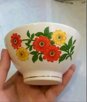 coca cola tanjiri: Boşqablar, 6 ədədli dəst, rəng - Ağ, Keramika, SSRİ — 1