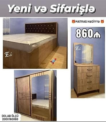 Yataq otağı dəsti – “Yeni və sifarişlə” Qiymət: 860₼ Matras hədiyyə — 1