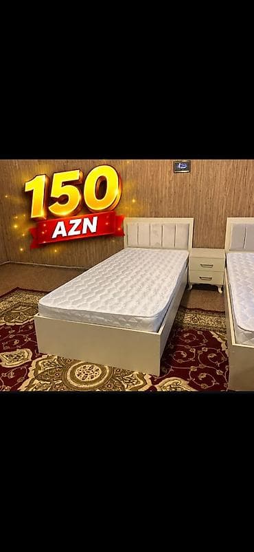 Tək nəfərlik çarpayı və döşək dəsti - Ölçü: tək yerlik (standart