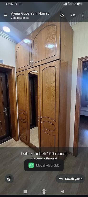 Dəhliz mebeli 100 manat
ünvan biləcəri
Aynur günəş — 1