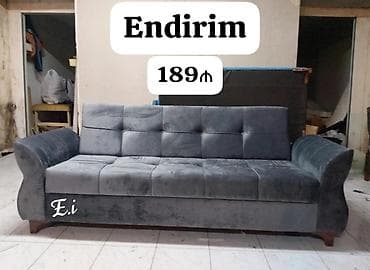 - Məhsul: Yumşaq parça ilə örtülmüş qrafit/boz 3 nəfərlik divan -