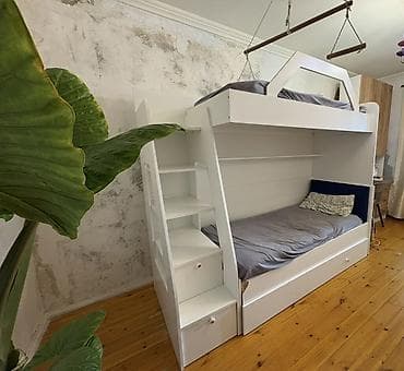mebel ustu: Oğlan və qız üçün, İşlənmiş, Çarpayı, Matras ilə, Siyirməli, MDF — 2