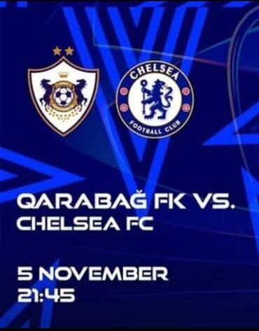 evde qal wekiller: Qarabağ – Chelsea bilet! 16-cı sektor, 4-cü sıra, 1-ci yer 💸 90AZN — 2