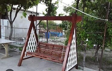 Мебель: Bağ və həyət üçün taxta yelləncək - Material: təbii ağacdan yığılma — 8