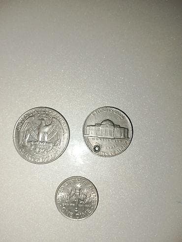 dəmir pul: ABŞ xırda pul kolleksiyası – 3 ədəd sikkə - 1x Washington Quarter (25 — 1
