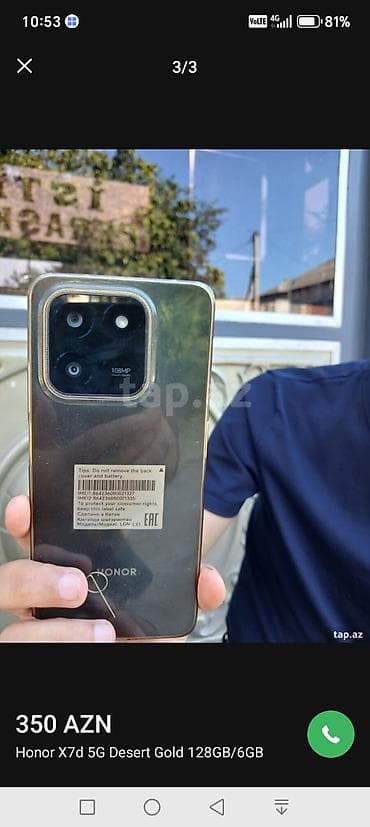 wifi modem satilir: Honor X7d, 128 GB, rəng - Qara, İki sim kartlı — 2