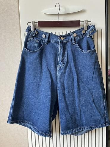 buraxilis geyimleri: Unisex denim şort - Material: qalın denim (100% pambıq təsvirinə — 1
