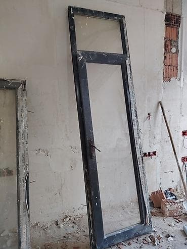 Alüminium şüşə qapı və pəncərə dəsti - Material: qara rəngli — 1