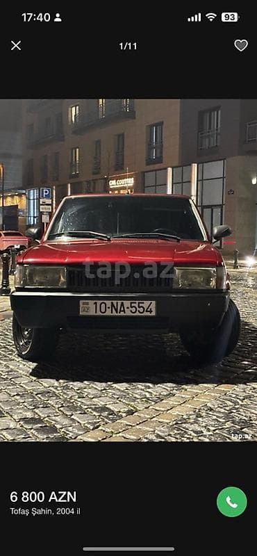 saipa tiba 2018: Tofaş Şahin – 2004 il - Kuzov: sedan, qırmızı rəng - Ötürücü: arxa - — 1