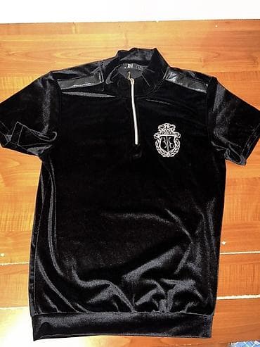 yeni model koftalar: Qara qısaqol kişi köynəyi - Material: məxmər tipli yumşaq, parıltılı — 1