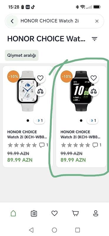 https smart ady az: Smart saat, Honor, Sensor ekran, rəng - Qara — 1