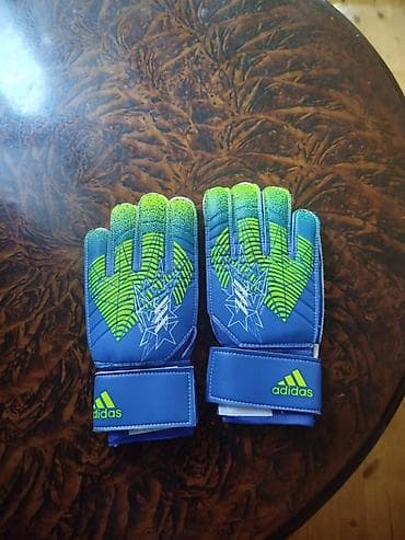 Перчатки: Uşaq üçün futbol qapıçı əlcəkləri – Adidas - Rəng: mavi-ağ, üst — 2