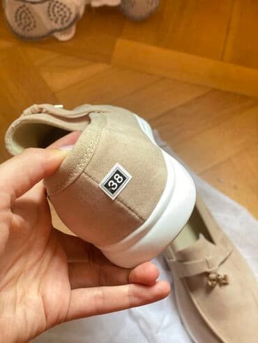 женские бежевые замшевые туфли: Ölçü: 38, rəng - Bej, Yeni — 4