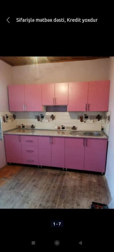 hazir metbex mebelleri: Sifarişlə hazırlanmış müxtəlif ölçülü mətbəx mebelləri. Rəng və dizayn — 12