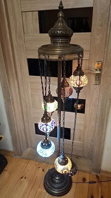 neon işiqlar: Türk üslubunda mozaika şüşəli döşəmə lampası. - Dizayn: Antik bürünc — 4