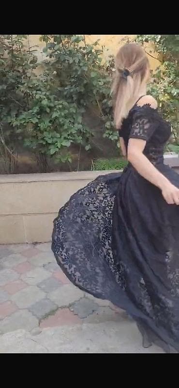 Qara krujeva ziyafət paltarı İNGİLTEREN GETİRİB ANCAĞ MODEL GEYİNİB — 2
