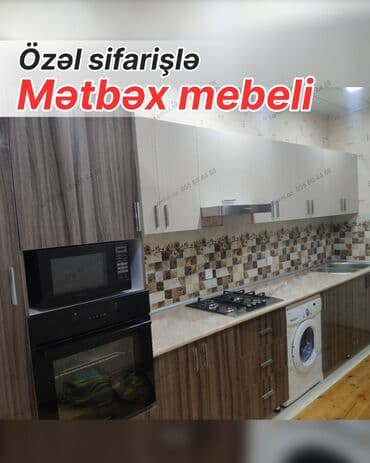 кухонный гарнитур бу: Özəl sifarişlə mətbəx mebeli - İstəyə uyğun ölçü və dizayn - Yuxarı — 1