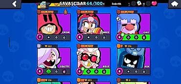 nintendo 2ds: Brawl Stars hesabı – 64/100 döyüşçü Ümumi: - Hesabda 64 döyüşçü — 9