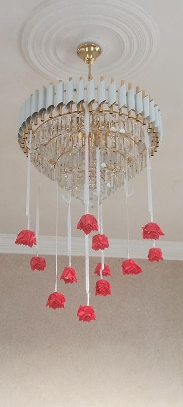 İşıqlandırma: Çılçıraq, 10 və daha çox lampa, Xrustal — 1