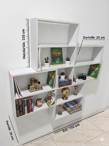 divar rəfi: Yeni, Kitab rəfi, Düz — 1