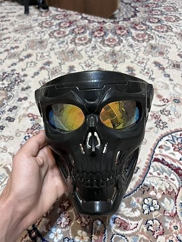 səs mikşeri: Qara “skull” dizaynlı tam üz maskası - Material: sərt plastik korpus — 3