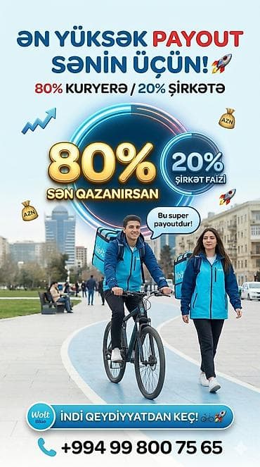 Piyada kuryer tələb olunur, İstənilən yaş, Təcrübəsiz, Gündəlik ödəniş