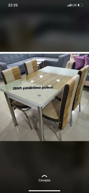 Masa və oturacaq dəstləri: Mətbəx üçün, Yeni, Açılan, 4 stul — 2