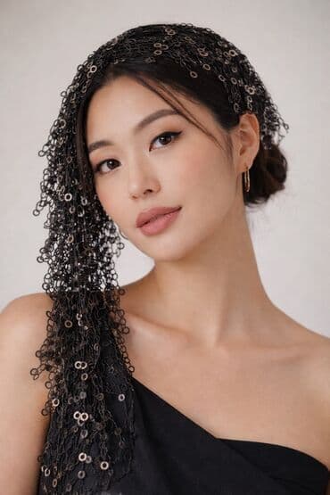 Toy paltarları və aksesuarları: Qara payetli, zəncirvari bəzəkli aksesuar parçası - Rəng: qara — 3